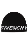 Givenchy Split Logo Wool Beanie In Black