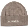 Givenchy Logo Cuffed Wool Beanie In Brown