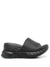 Givenchy Marshmallow Wedge Mules In Leather In Black