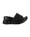 Givenchy Marshmallow Logo-debossed Leather Platform Slides In Black