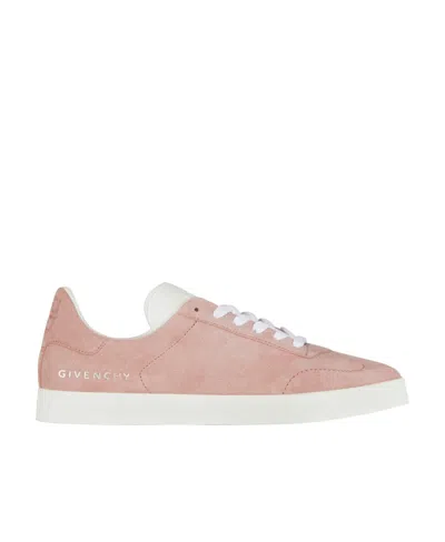 Givenchy Town Sneakers In Suede In Old Pink