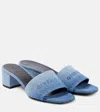Givenchy Logo Denim Mules In Blue