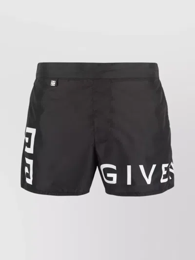 Givenchy Logo Design Swim Shorts In Black