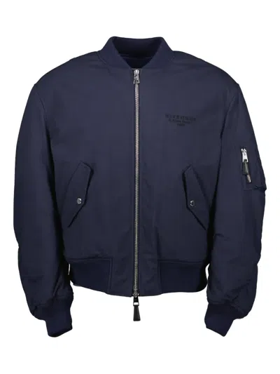 Givenchy Logo-detail Bomber Jacket In Blue