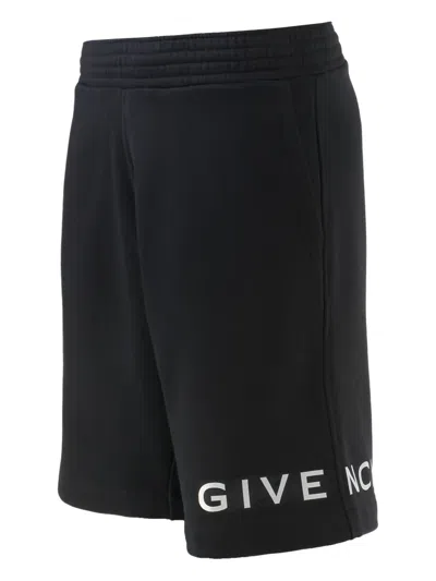 Givenchy Logo-detail Cotton Shorts In Black