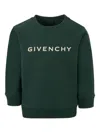 Givenchy Kids' Logo-detail Crew-neck Sweatshirt In Green