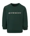 Givenchy Green Sweatshirt For Kids With Logo In Green