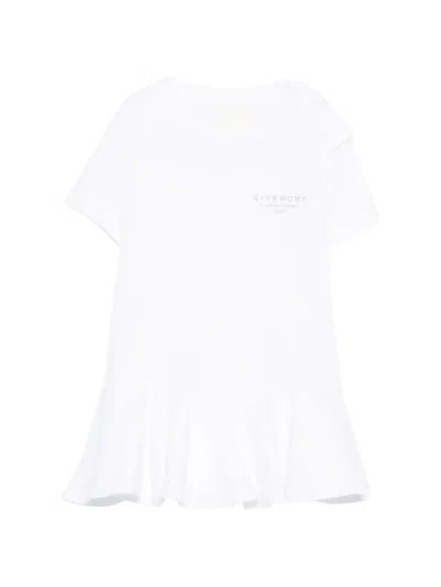 Givenchy Babies' Logo-detail Ruffled Dress In White