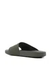 Givenchy Label Slide Flat Mules In Rubber In Green