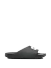 Givenchy Black Sandals With Wide Band And Contrasting Logo Patch In Rubber Man In Black
