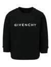 Givenchy Black Logo Print Cotton Sweatshirt In Black