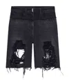 Givenchy Logo-detailed Distressed Denim Shorts In Black