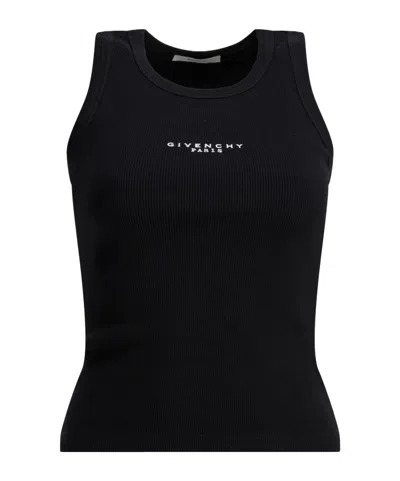 Givenchy Logo Detailed Ribbed Tank Top In Black