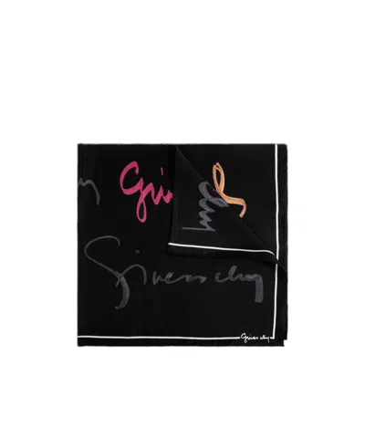 Givenchy Logo Detailed Scarf In Black