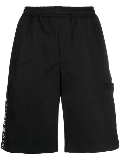 Givenchy Logo-embellished Cotton Shorts In Black
