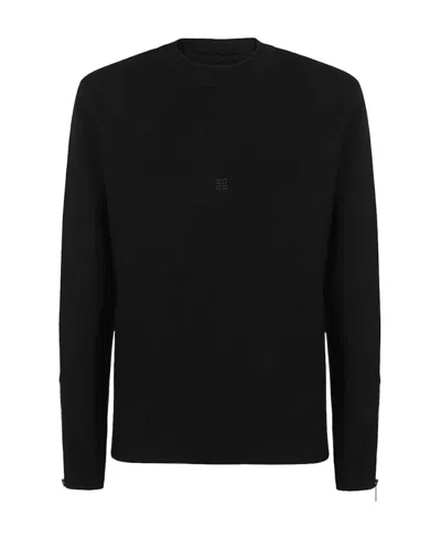 Givenchy Logo Embellished Crewneck Sweater In Black