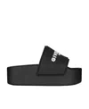 Givenchy Logo-embellished Flatform Slides In Black