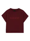 Givenchy Burgundy T-shirt For Girl With Logo In Burgundy