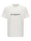 Givenchy White Crewneck T-shirt With Logo Print In Cotton Man In White