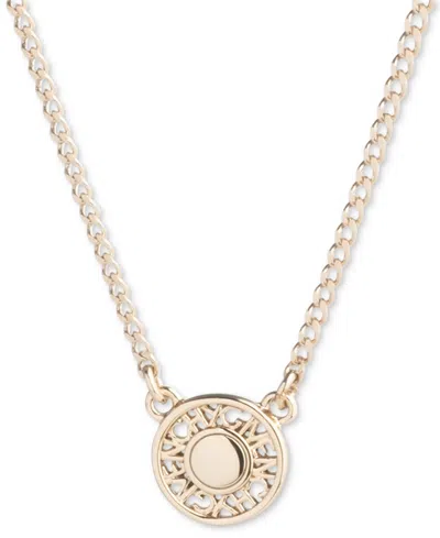 Givenchy Logo Embossed Coin Pendant Necklace, 16" + 3" Extender In Gold