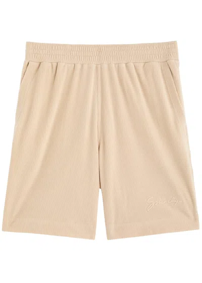 Givenchy Logo-embossed Corduroy Shorts In Sand