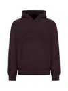 Givenchy Logo Embossed Drawstring Hoodie In Red
