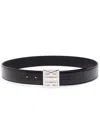 Givenchy Logo Embossed Leather Belt In Black
