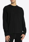 Givenchy Logo Embossed Long-sleeved T-shirt In Black