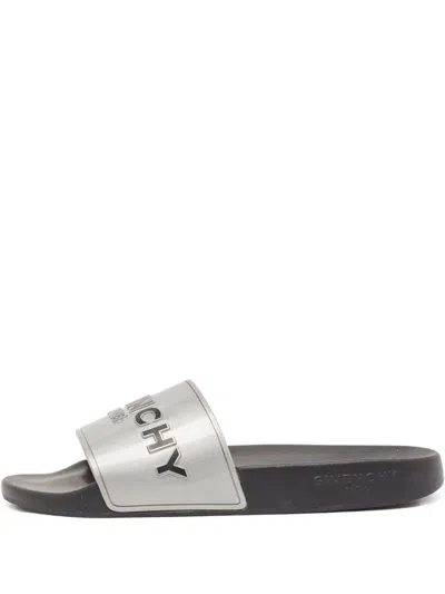 Pre-owned Givenchy Logo-embossed Slides