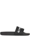 Givenchy Logo-embossed Slides In Black