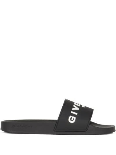 Givenchy Logo-embossed Slides In Black