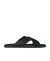 Givenchy Crossover-strap Flat Slides In Black