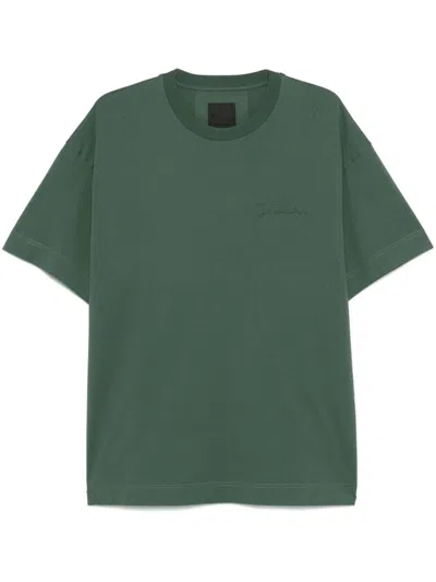 Givenchy Logo-embossed T-shirt In Green