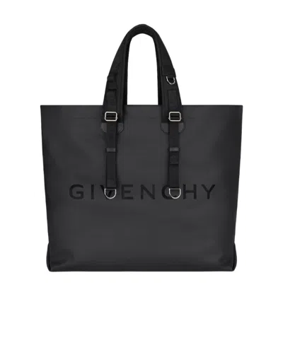 Givenchy Logo Embossed Tote Bag In Black