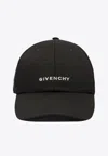 Givenchy Round Visor Cap With Embroidered Logo In Black