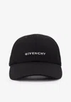 Givenchy Round Visor Cap With Embroidered Logo In Black