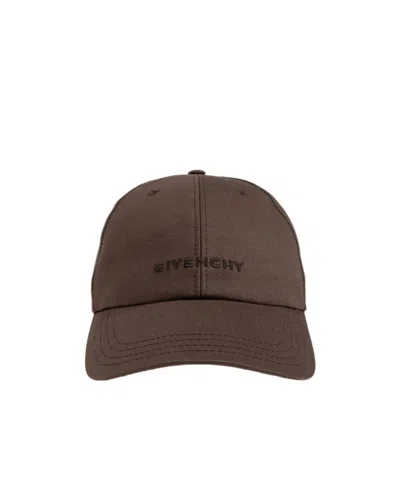 Givenchy Logo Embroidered Baseball Cap In Brown