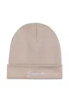 Givenchy Logo-embroidered Beanie Hat In Brown