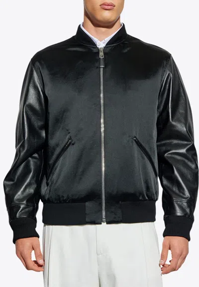 Givenchy Logo Embroidered Bomber Jacket In Black