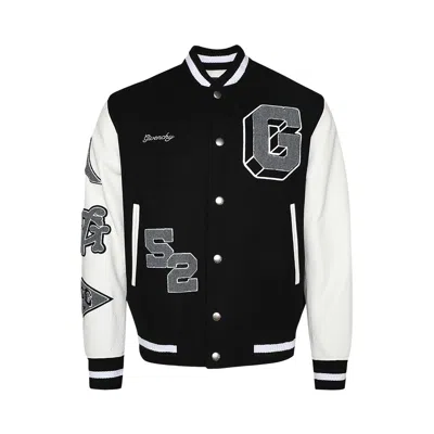 Pre-owned Givenchy Logo Embroidered Bomber Jacket 'black/white' | Men's Size 54