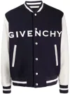 Givenchy Logo-embroidered Button-up Varsity Jacket In 蓝色
