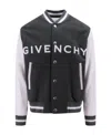 Givenchy Logo-embroidered Button-up Varsity Jacket In Black/white