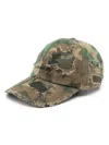 GIVENCHY LOGO-EMBROIDERED CAMOUFLAGE DISTRESSED CAP