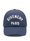 Givenchy Embroidered Cap With Curved Brim And Metal Buckle In Blue
