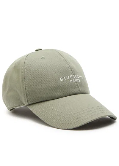 Givenchy Logo-embroidered Cnavas Cap In Green
