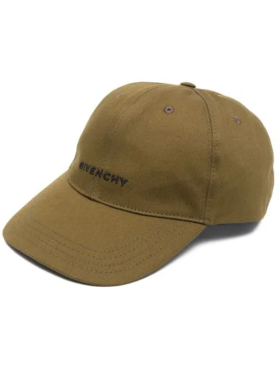 Givenchy Logo-embroidered Cotton-blend Cap In Green