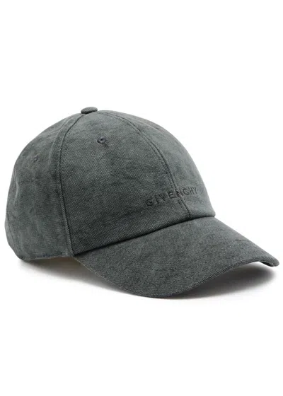 Givenchy Logo-embroidered Cotton Cap In Gray