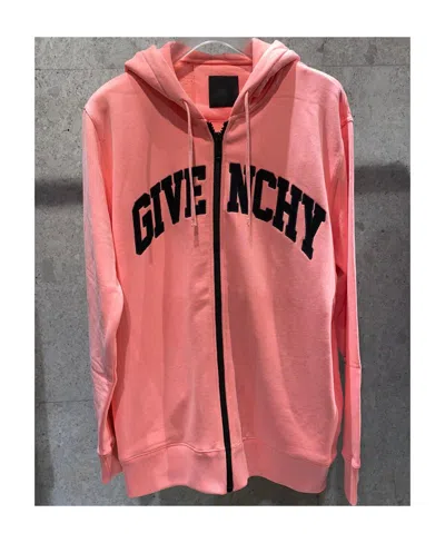Givenchy Logo-embroidered Cotton Hoodie In Red