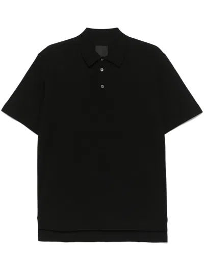 Givenchy Logo-embroidered Cotton Polo Shirt In Black
