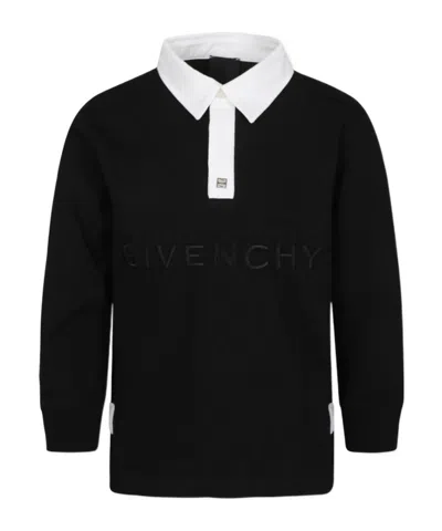Givenchy Logo-embroidered Cotton Polo Shirt In Black